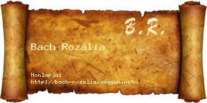 Bach Rozália névjegykártya
